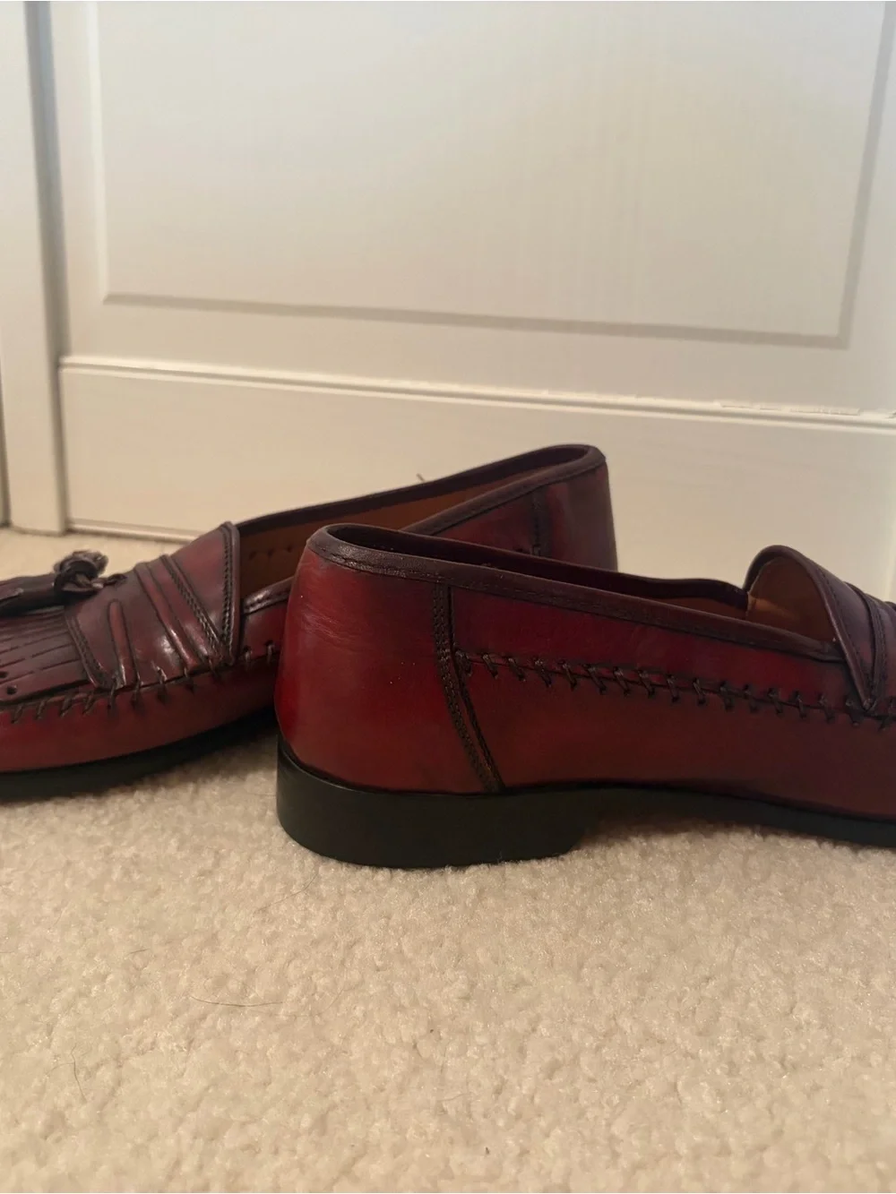 Men's Tassel Slip-On Loafers in Burgundy